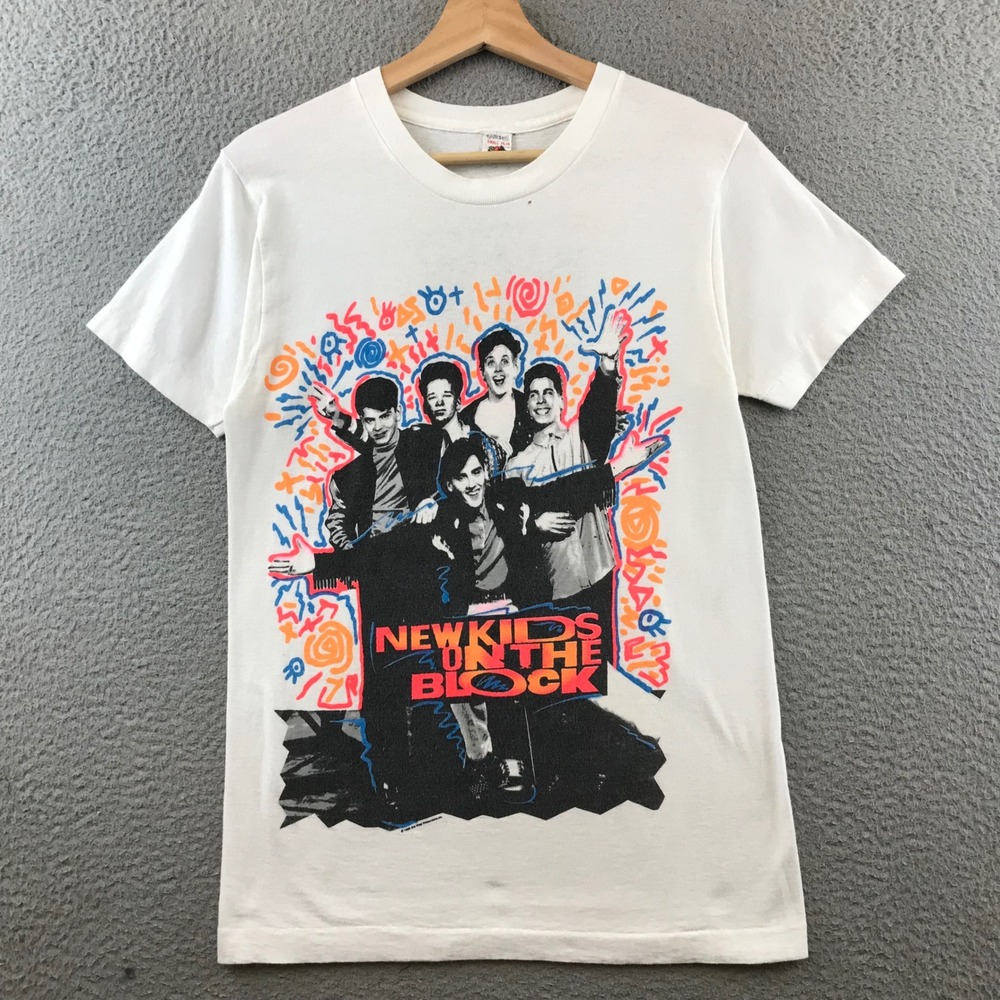 Vintage 80s New Kids On The Block NKOTB T‎ Shirt Boy Band Pop Tee S